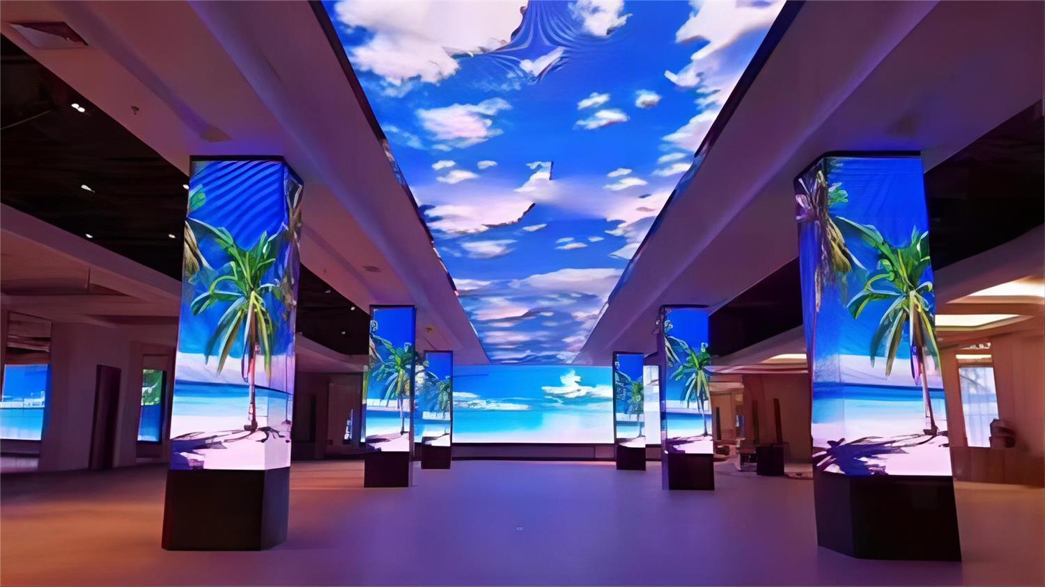 6,led天幕屏led条形屏的显示面由若干根显示条模构成,并且该类显示屏